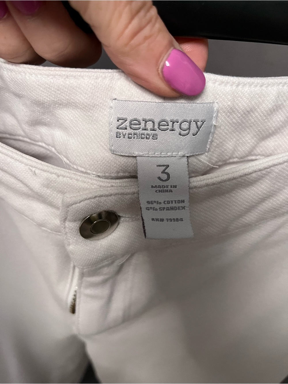 Chico's White Capri Pants with Stretch - Picture 3 of 3